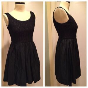 Clifford & Wills 6 Black Taffeta Lace Party Dress